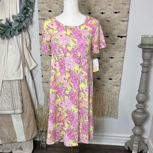 NWT LuLaRoe Carly Pink Floral High Low Dress size xxs